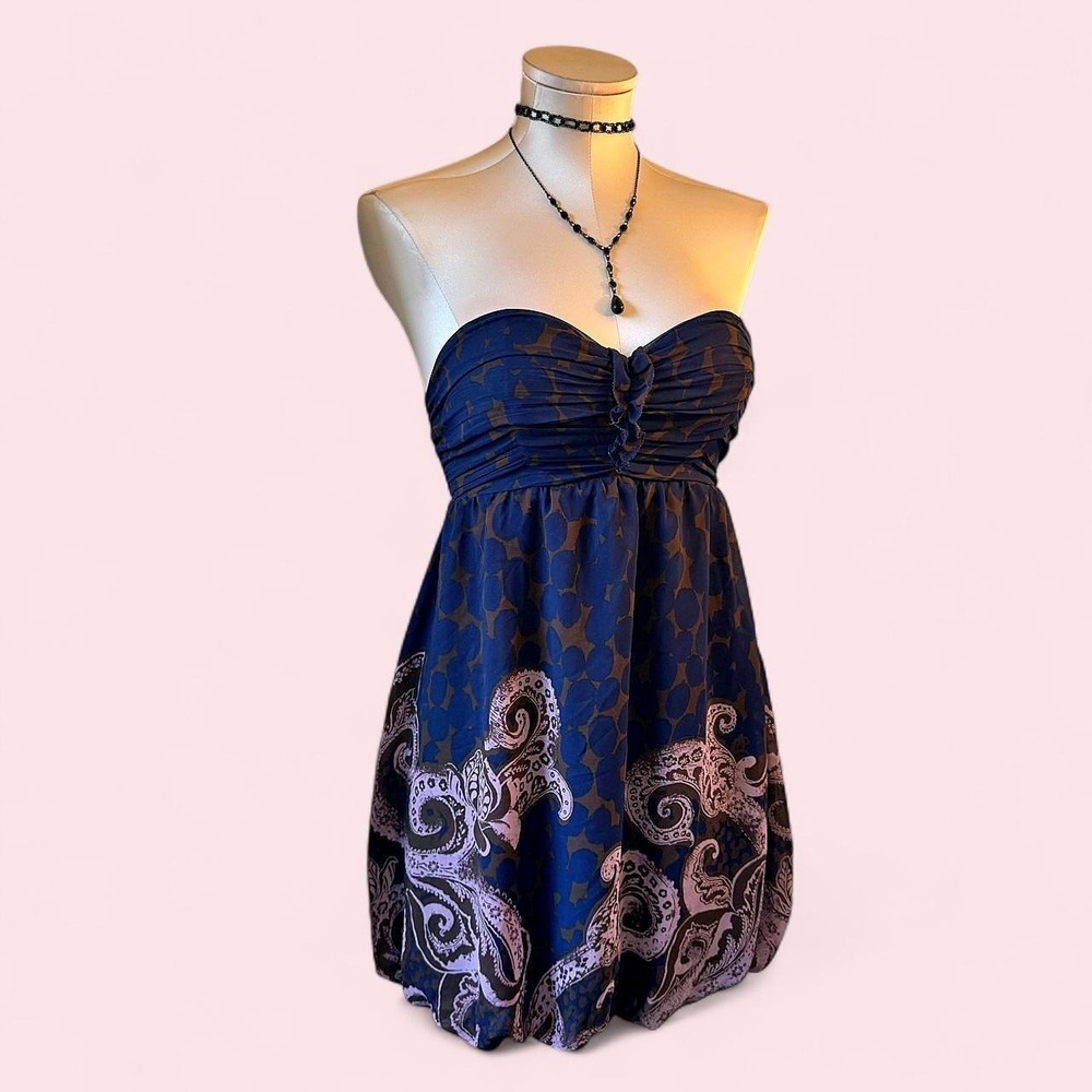 💙 Guess Paisley Bubble Hem Dress | Y2K Fairy Grunge Mini Dress ✨